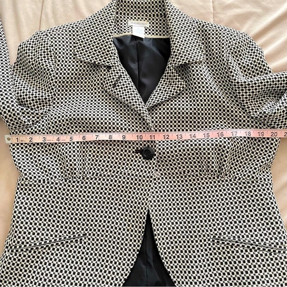 EUC Worthington Black & cream Small Houndstooth Blazer sz 14 - Picture 7 of 10